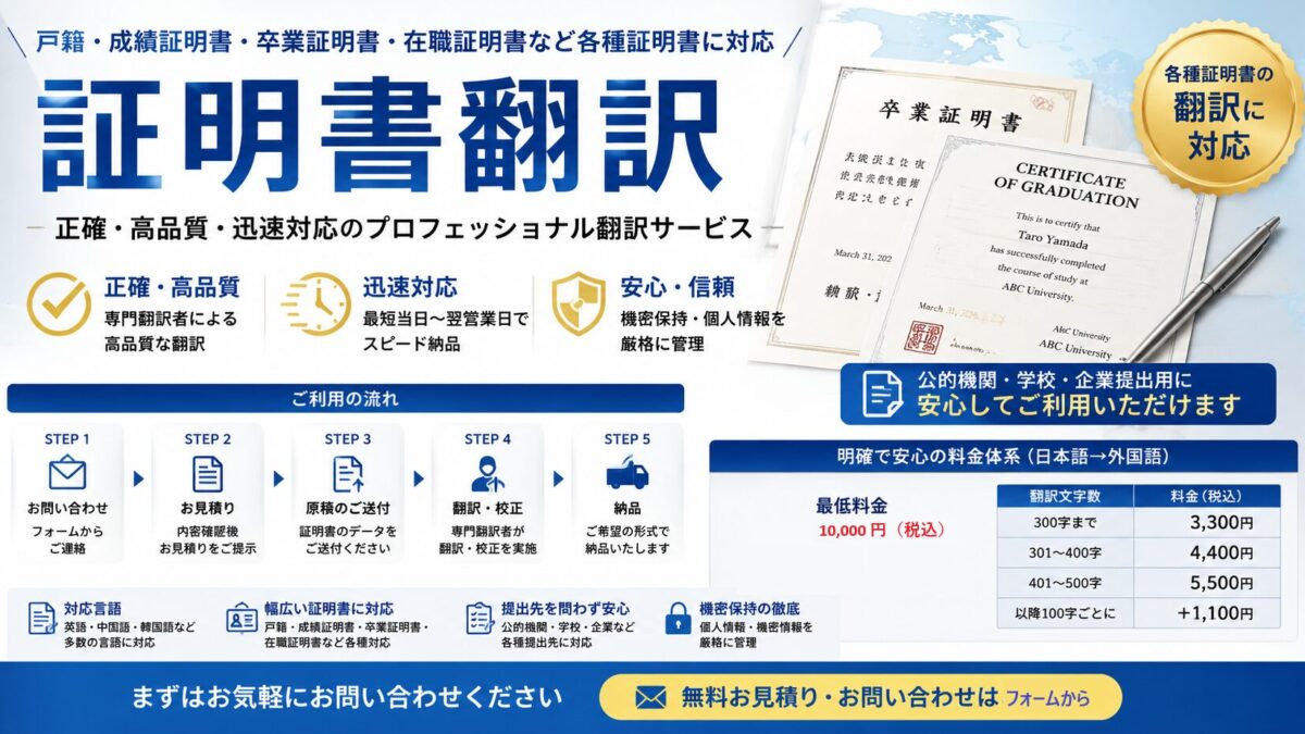 証明書翻訳